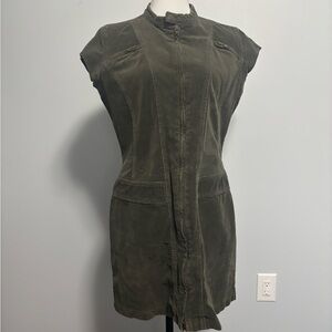 Armor Jeans Olive Green Corduroy Mini Dress XL